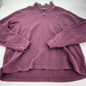 Polo Ralph Lauren Men's Size XL  1/4-Zip Pullover Sweater Purple Mock